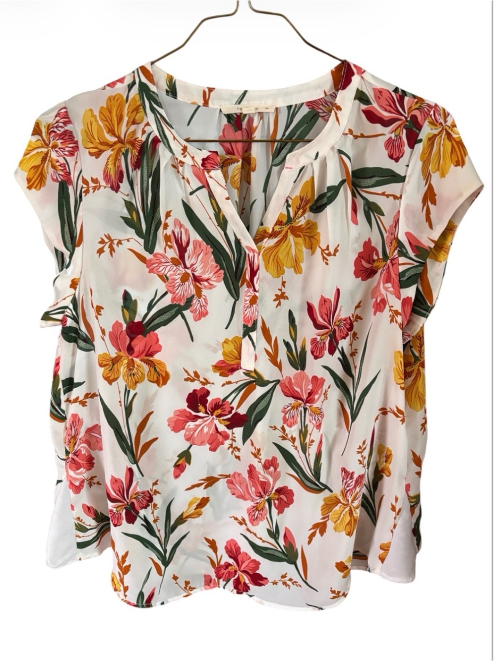 Fun 2 Fun Floral Blouse Ladies Large Top